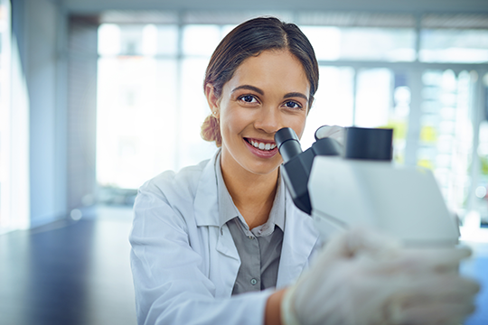 woman conducting research