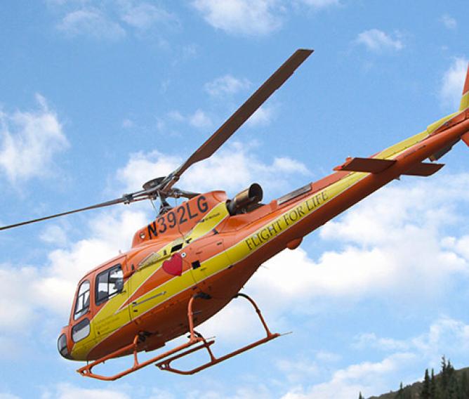 Helicopter in Flight For Life Colorado fleet