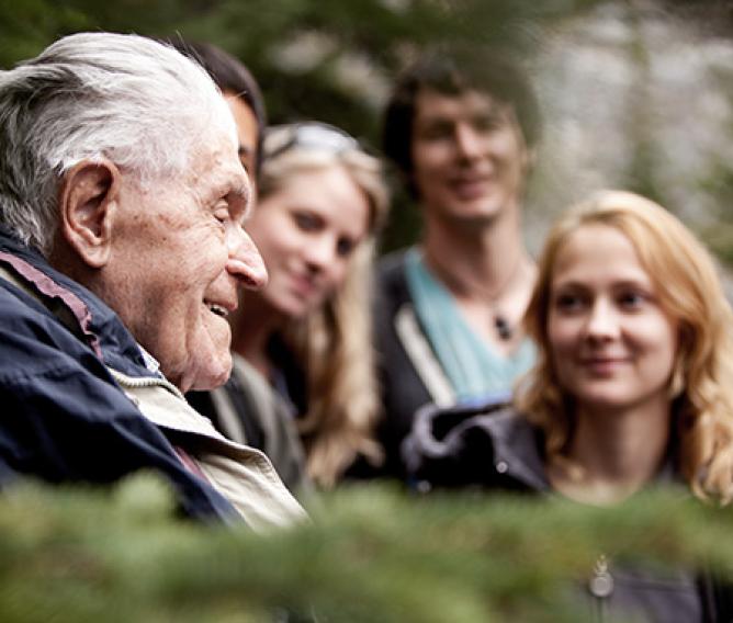 Older gentleman enjoying life with family