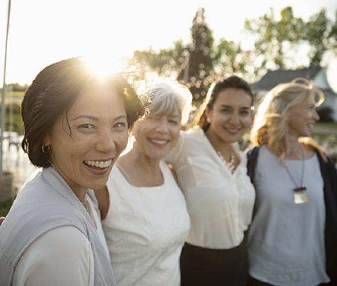 women gathered together